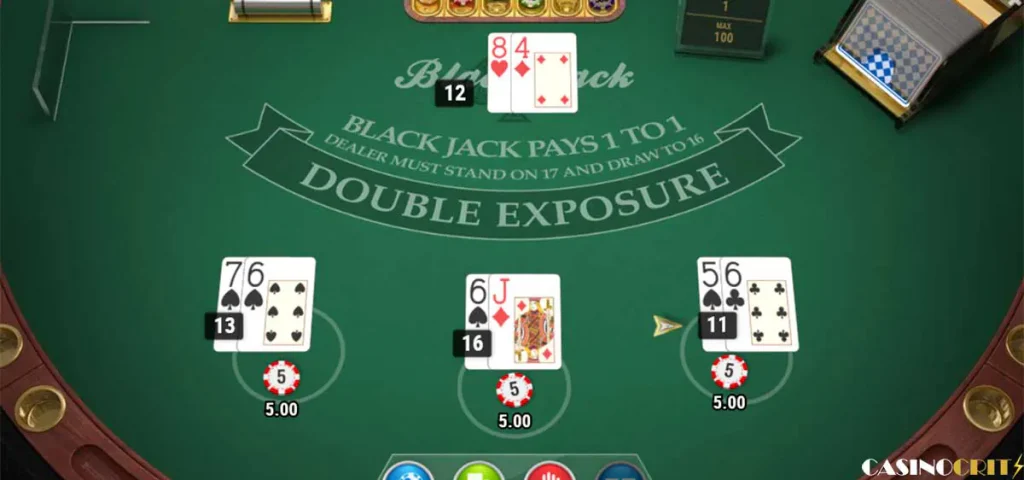 blackjack double exposure table