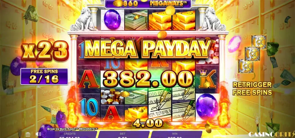 break da bank megaways bonus win