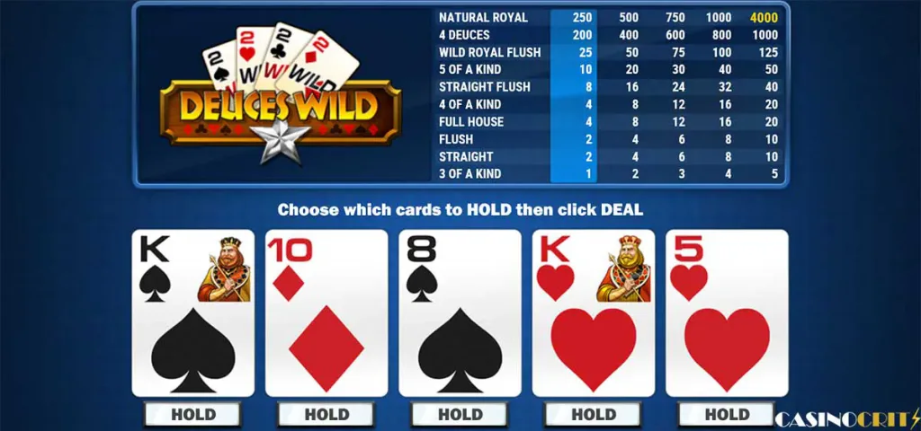 deuces wild video poker